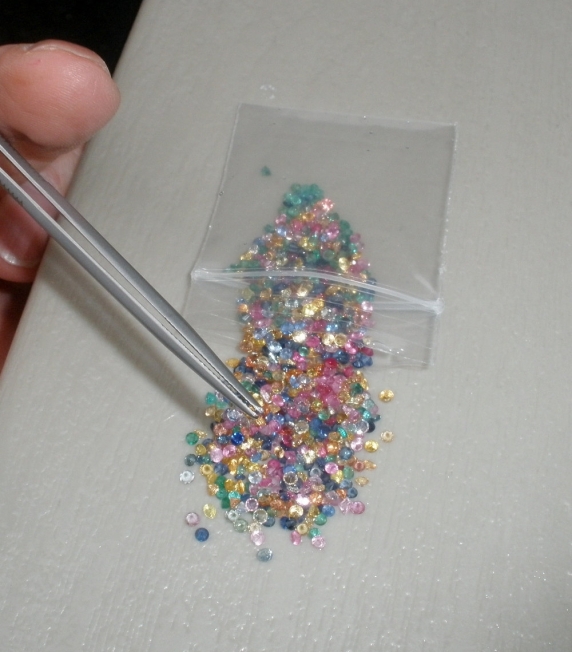 Emerald ruby sapphire mix over 1 carat