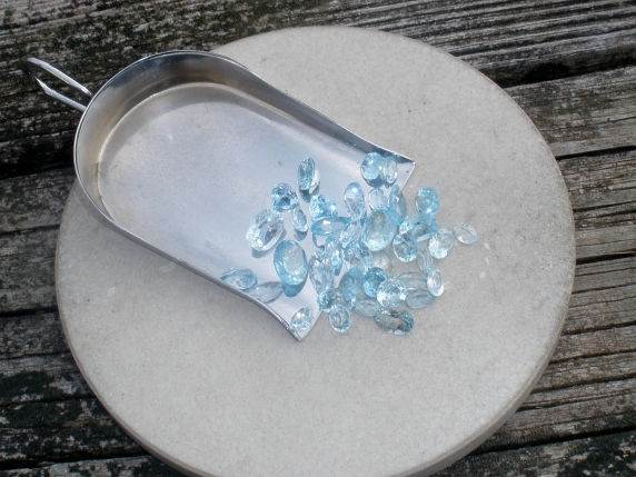 Over 25 Carats of Loose Sky Blue Topaz  Gemstone Mix