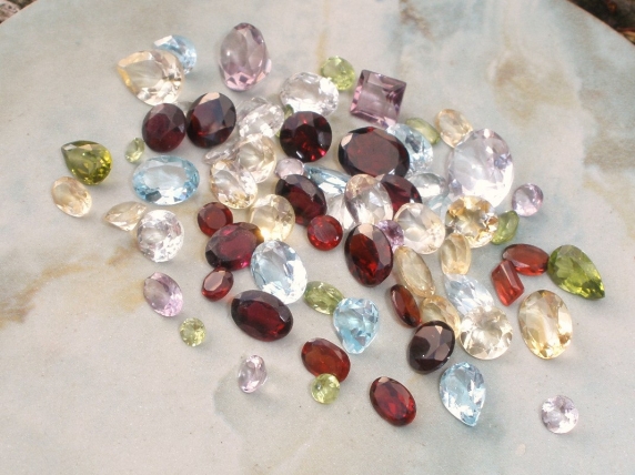 over 50 carats of loose natural semiprecious gemstones