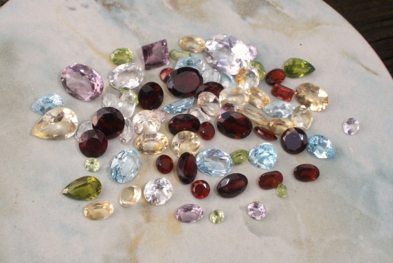 over 50 carats of loose natural semiprecious gemstones
