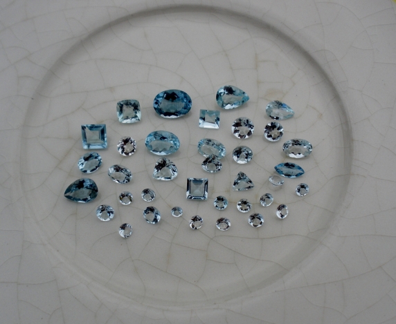 Aquamarine gem mix loose parcel over 10 carats