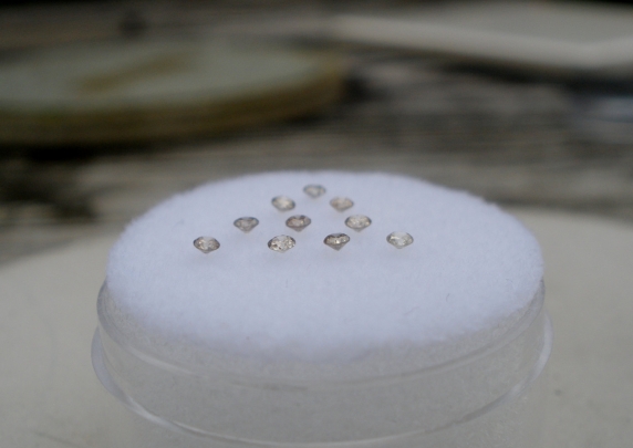 10 Champagne diamond loose rounds 1.5mm each