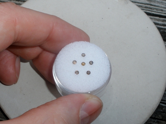 6 Brown Diamond loose rounds  2.0mm each
