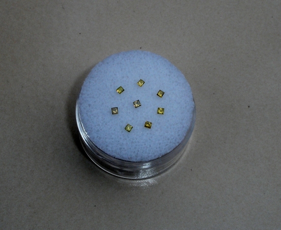 8 Yellow  Princess Diamonds 1.5mm Each