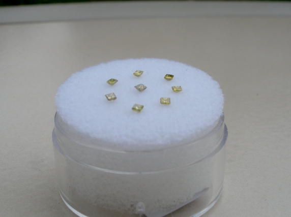 8 Yellow  Princess Diamonds 1.5mm Each