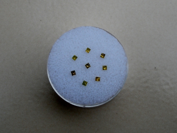 8 Yellow  Princess Diamonds 1.5mm Each