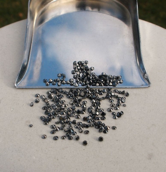 Over 1/4 Carat Black diamond round parcel 1.4 to 1.7mm each
