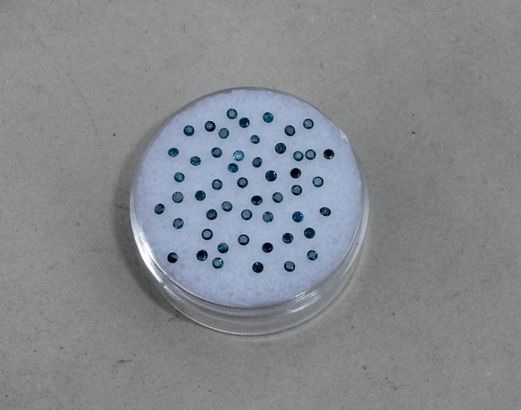 50 blue diamond loose rounds 1.3mm each