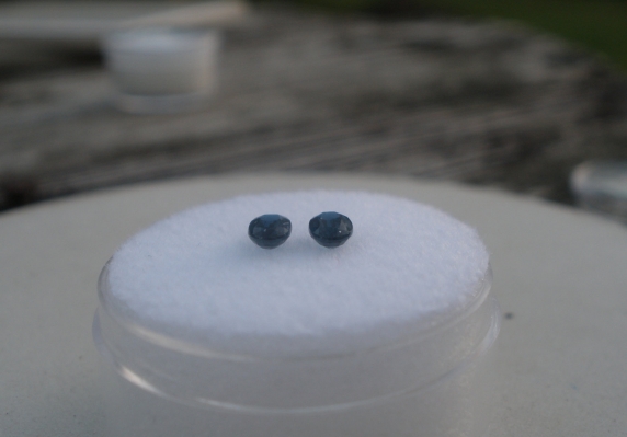 Blue sapphire oval gem pair 5x3mm each