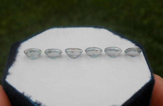6 Rainbow mystic topaz oval gems 7 x 5mm each