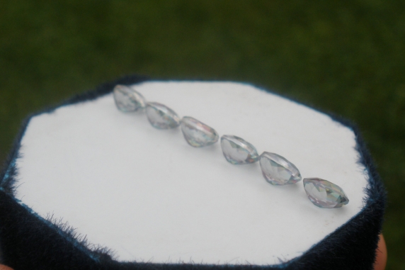 6 Rainbow mystic topaz oval gems 7 x 5mm each