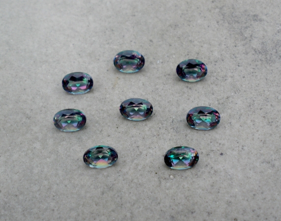 8 Rainbow mystic topaz oval gems 7 x 5mm each