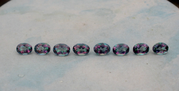 8 Rainbow mystic topaz oval gems 7 x 5mm each