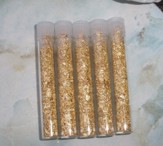 5 Vials of Loose Gold Flakes