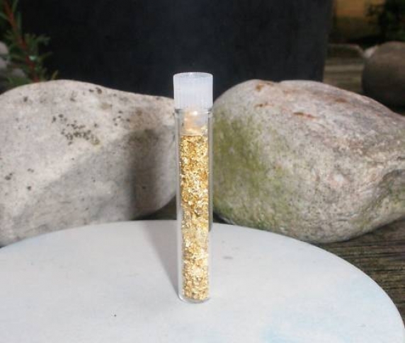 Vial of Loose Gold Flakes