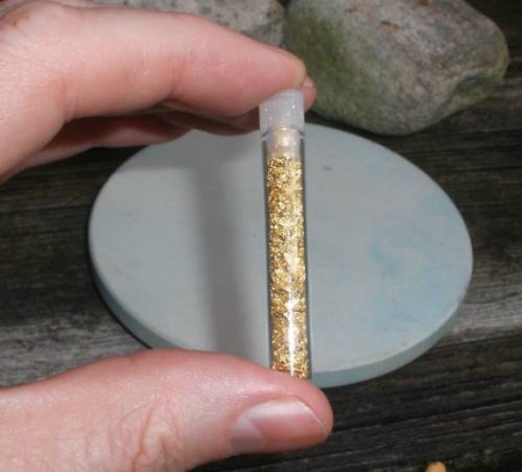 Vial of Loose Gold Flakes