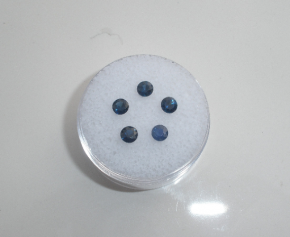 5 Blue Sapphire Round Loose Faceted Natural Gems 3.5mm each