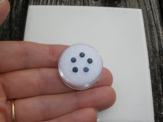 5 Blue Sapphire Round Loose Faceted Natural Gems 3.5mm each