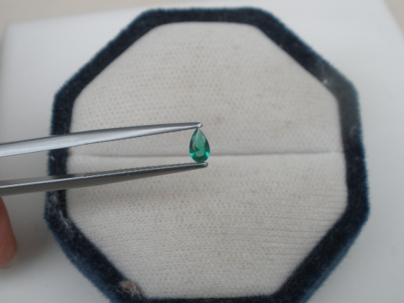 Colombian emerald pear loose faceted natural gem 5x3mm