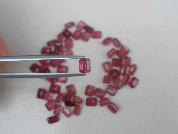 Ruby Red Tourmaline Emerald Loose Faceted Natural Gem 5x4mm