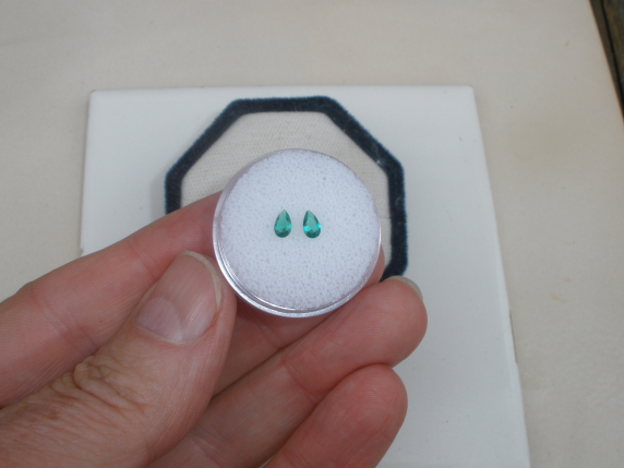 Colombian emerald pear loose faceted natural gem pair 5x3mm