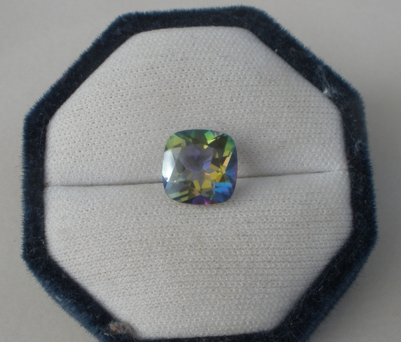 11mm Rainbow Mystic Topaz Cushion Loose Faceted Gem