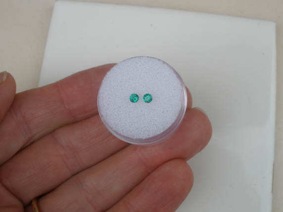 Colombian Emerald Round Loose Faceted Natural Gem Pair 3mm