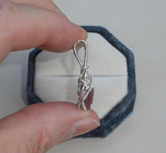 Rubellite Sterling Silver Wire Wrapped Pendant
