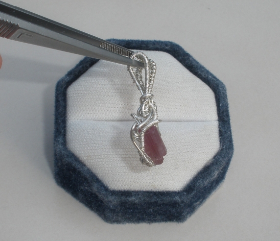 Rubellite Sterling Silver Wire Wrapped Pendant