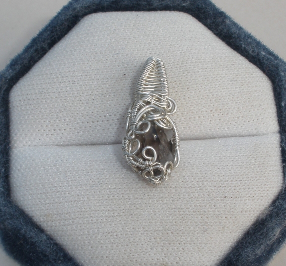 Smoky Quartz Sterling Silver Wire Wrapped Pendant