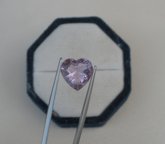 Amethyst Heart Laser Cut Loose Faceted Natural Gem 12mm