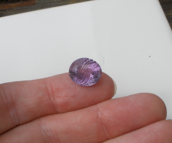 Amethyst Oval Fancy Laser Natural Gem 14x12mm