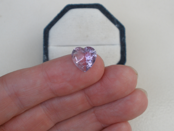 Amethyst Heart Laser Cut Loose Faceted Natural Gem 12mm