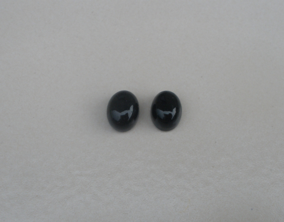 Black Onyx Oval Shape Cabochon loose natural gem pair 9 x 7mm