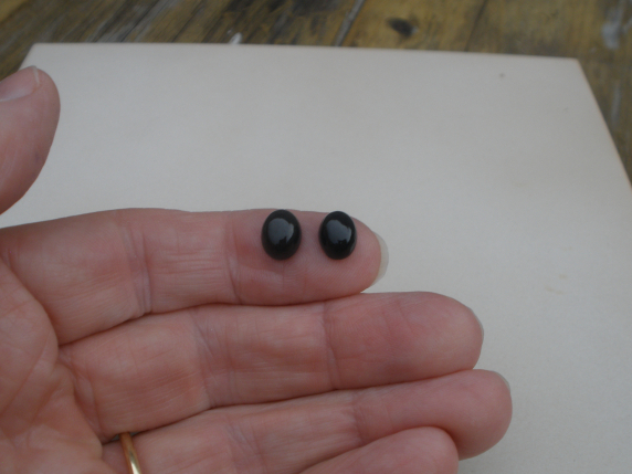 Black Onyx Oval Shape Cabochon loose natural gem pair 9 x 7mm