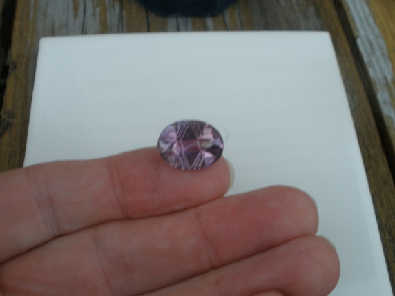 Amethyst oval fancy laser cut natural gem 16 x 12mm