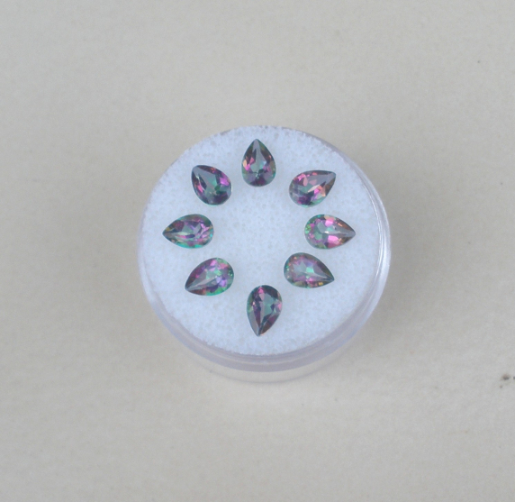 8 Rainbow mystic topaz pear gems 6x4mm each