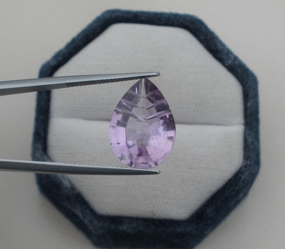 Amethyst Pear Laser Cut Gem 18 x 13mm