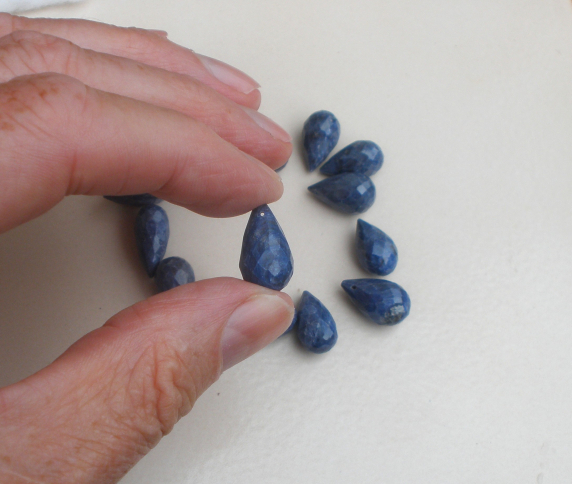 Blue Sapphire Briolette Drilled Tear Drop Natural Gem Blue Sapphire Briolette Drilled Tear Drop Natural Gem