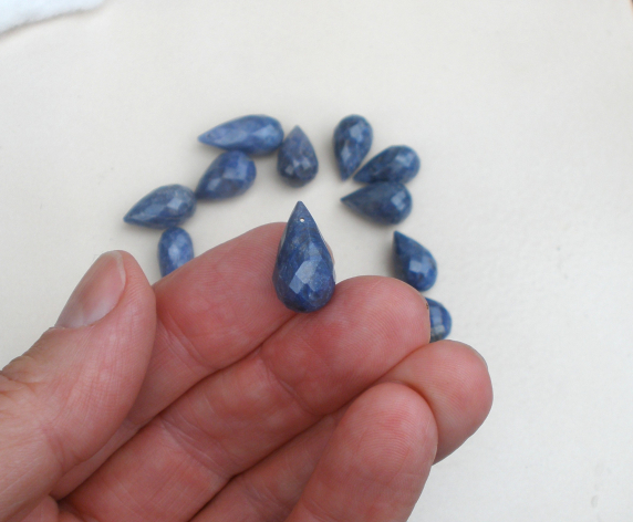 Blue Sapphire Briolette Drilled Tear Drop Natural Gem Blue Sapphire Briolette Drilled Tear Drop Natural Gem