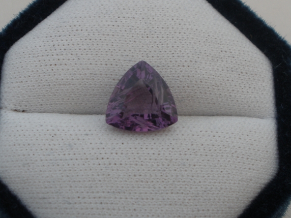 Amethyst trillion laser cut gem 4.37 carats