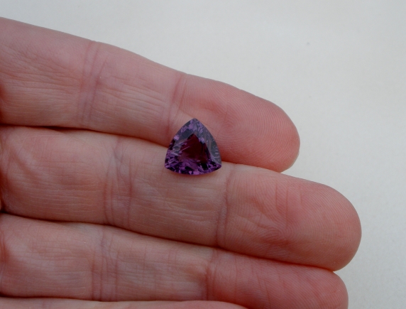 Amethyst trillion laser cut gem 4.37 carats