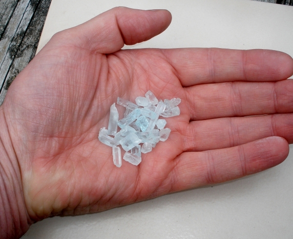 Aquamarine crystal rough gem mix parcel over 50 carats