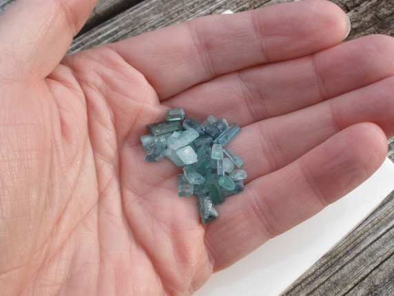 Blue Tourmaline crystal rough loose natural gem parcel over 25 carats