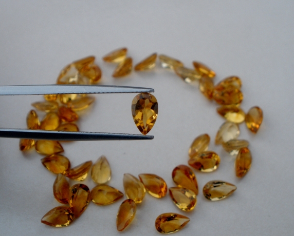 Citrine Pear gem 8 x 5mm