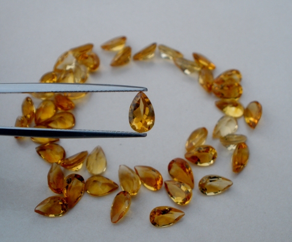 Citrine Pear gem 8 x 5mm