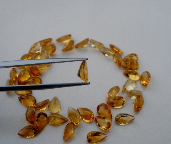 Citrine Pear gem 8 x 5mm