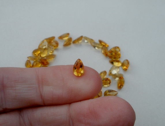 Citrine Pear gem 8 x 5mm