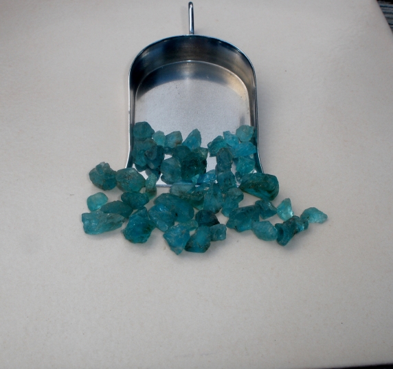 Blue Apatite crystal rough gem mix parcel over 50 carats