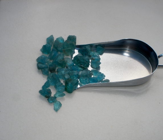 Blue Apatite crystal rough gem mix parcel over 50 carats